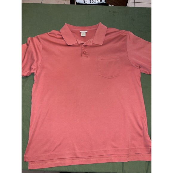LL Bean Orange Polo Shirt Mens L Regular Traditional Fit Cotton Comfortable - Picture 1 of 3